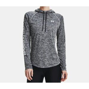 Under Armour Velocity Wordmark Hoodie Top Black/Gray Shirt Loose Fit Women's L